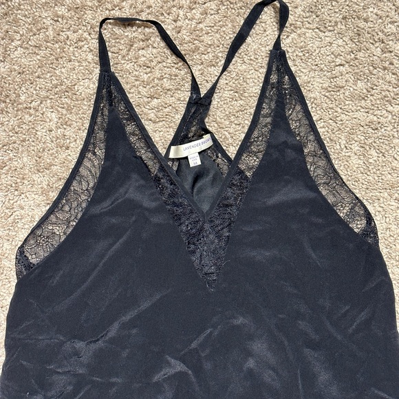 Black satin lace Slip Dress - Picture 2 of 3